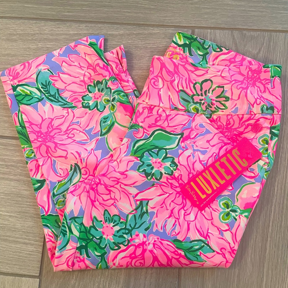 Lilly Pulitzer Pink Blossom Corso Capri Pants Sz 4